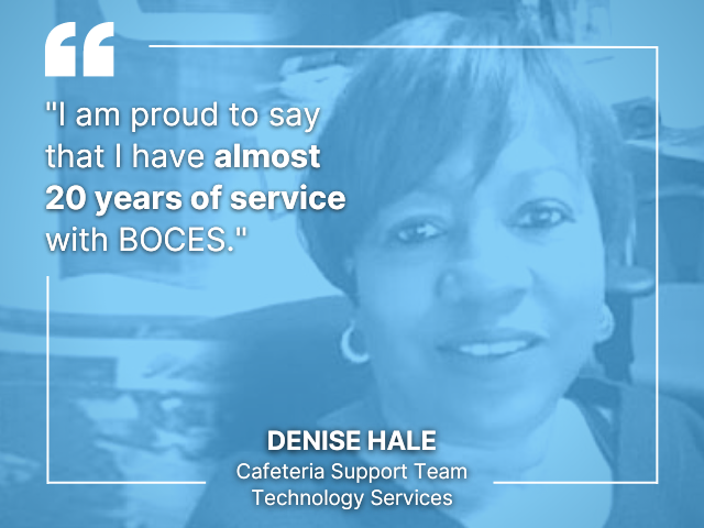 Denise has 20 years of service at E1B