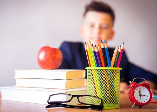 photo of a student at a desk