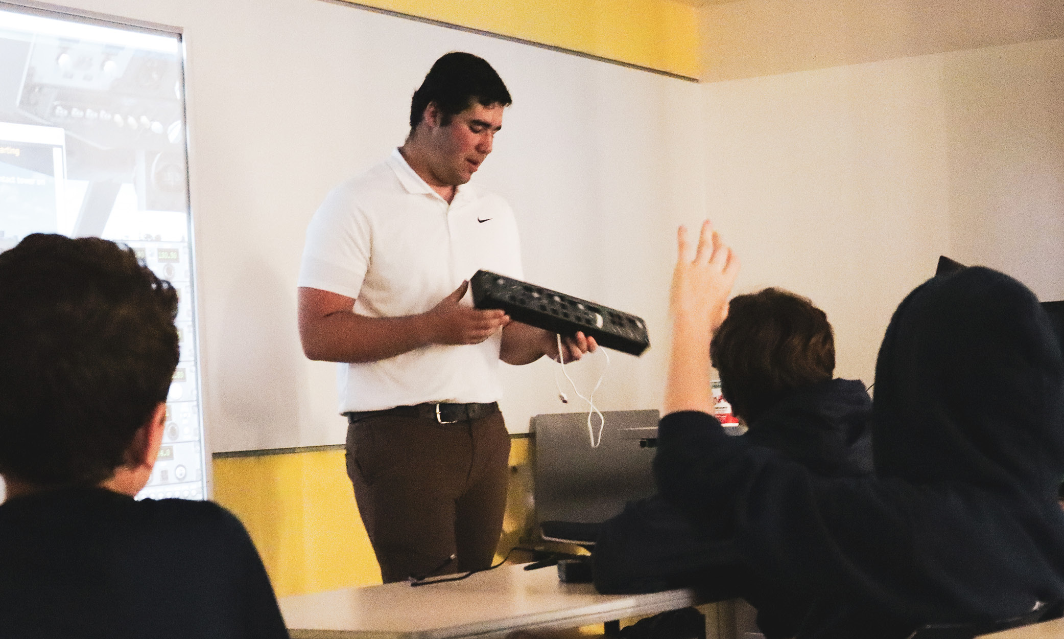 student giving a presentation