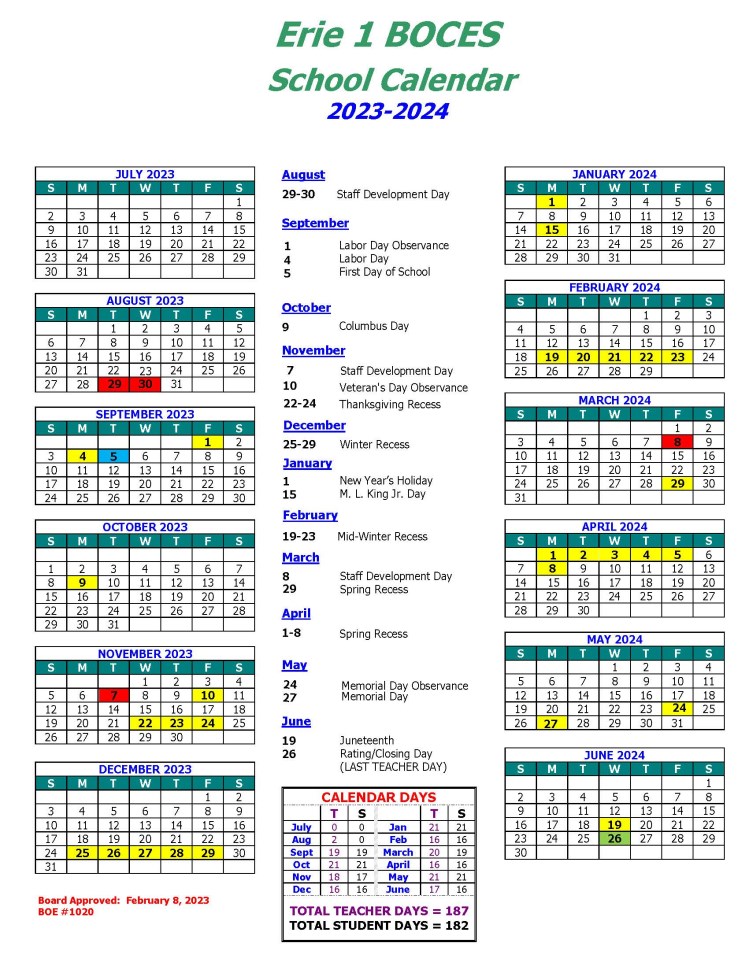 2023-2024 E1B Instructional Calendar