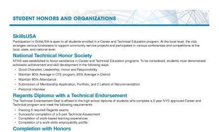 Student Honors and Organizations
